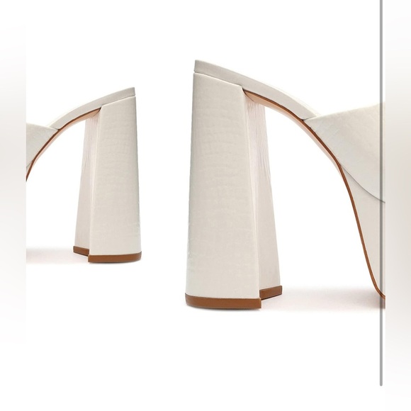 Schutz Darah white platform crock embossed upper platform slides sz 10 nwob - Picture 3 of 7